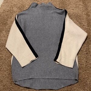 THML Gray and Cream Turtleneck Sweater
